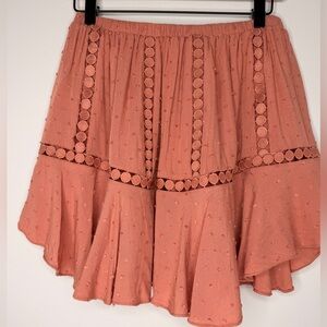 MABLE Flared Flowy Mini Skort Clay Color Anthropologie Boho Chic Feminine Sz M